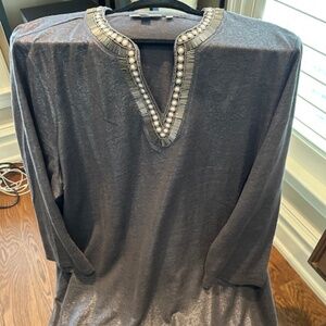 Pull over v neck dress top